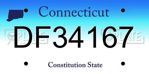 DF34167 Connecticut License Plate