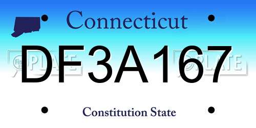 DF3A167 Connecticut License Plate