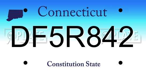 DF5R842 Connecticut License Plate