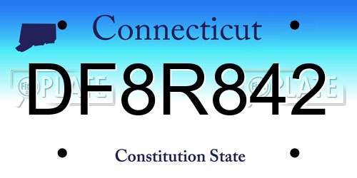 DF8R842 Connecticut License Plate