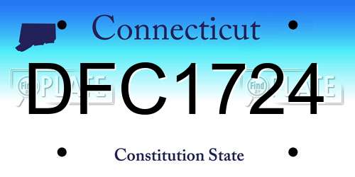 DFC1724 Connecticut License Plate