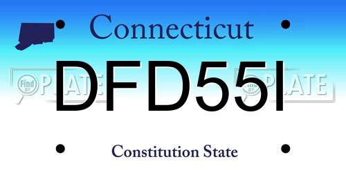 DFD55I Connecticut License Plate