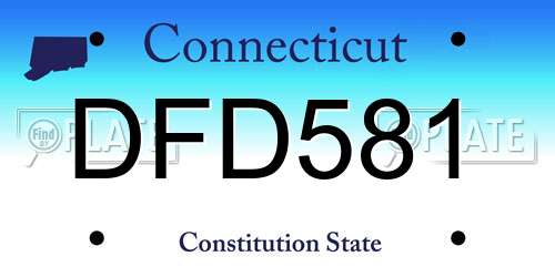 DFD581 Connecticut License Plate