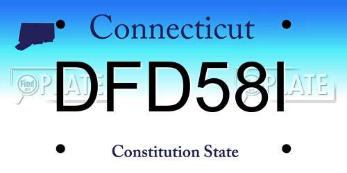DFD58I Connecticut License Plate