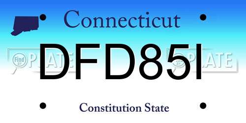 DFD85I Connecticut License Plate
