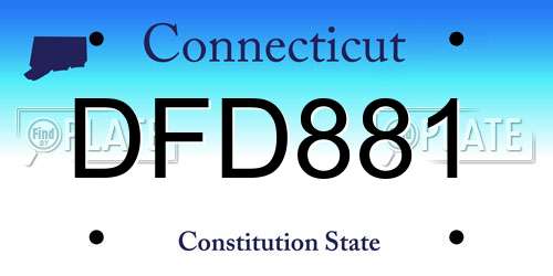 DFD881 Connecticut License Plate