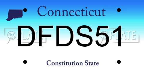 DFDS51 Connecticut License Plate