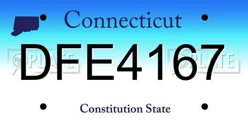 DFE4167 Connecticut License Plate