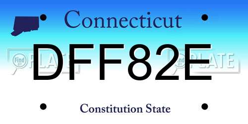 DFF82E Connecticut License Plate