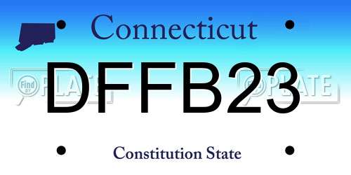 DFFB23 Connecticut License Plate