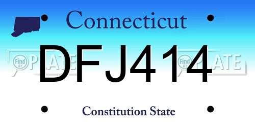 DFJ414 Connecticut License Plate