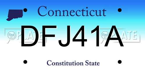 DFJ41A Connecticut License Plate