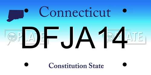 DFJA14 Connecticut License Plate