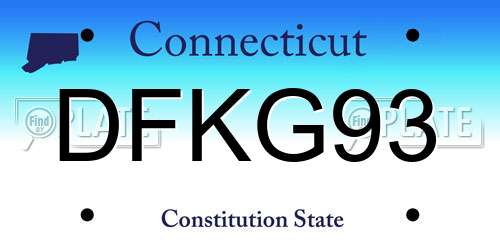 DFKG93 Connecticut License Plate