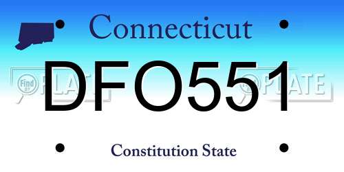 DFO551 Connecticut License Plate