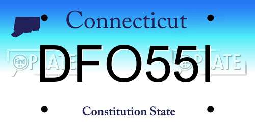 DFO55I Connecticut License Plate