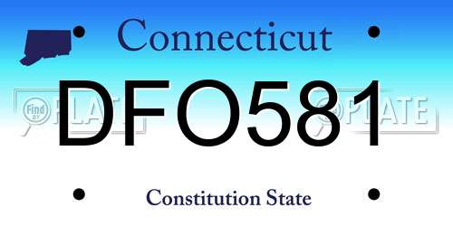 DFO581 Connecticut License Plate