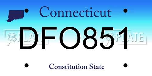 DFO851 Connecticut License Plate
