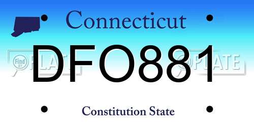 DFO881 Connecticut License Plate