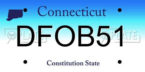 DFOB51 Connecticut License Plate