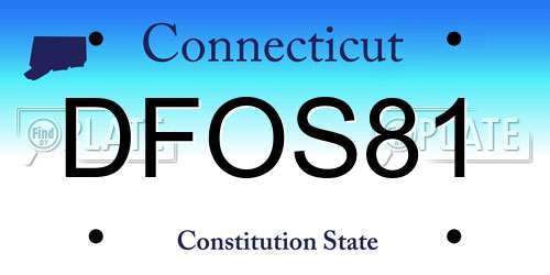 DFOS81 Connecticut License Plate