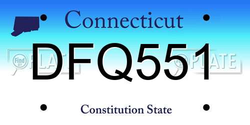 DFQ551 Connecticut License Plate