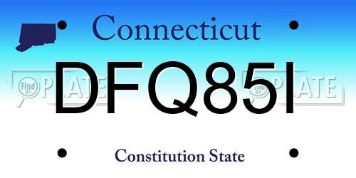 DFQ85I Connecticut License Plate