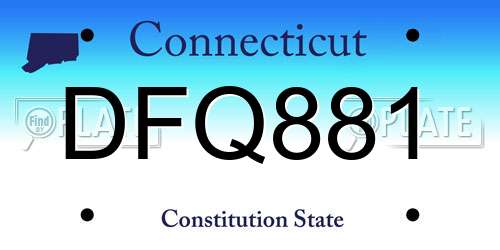 DFQ881 Connecticut License Plate
