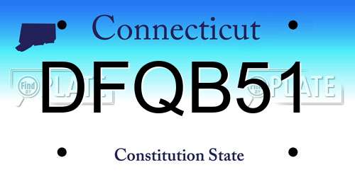 DFQB51 Connecticut License Plate