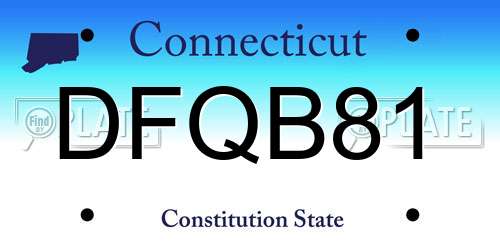 DFQB81 Connecticut License Plate