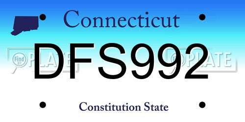 DFS992 Connecticut License Plate