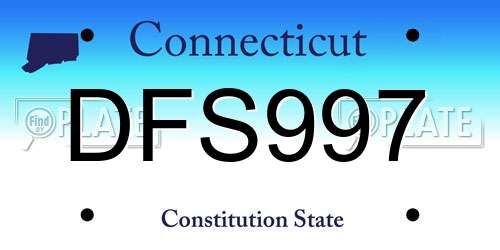 DFS997 Connecticut License Plate