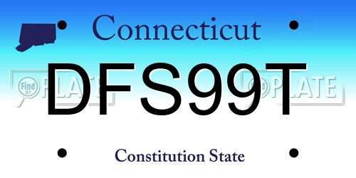 DFS99T Connecticut License Plate