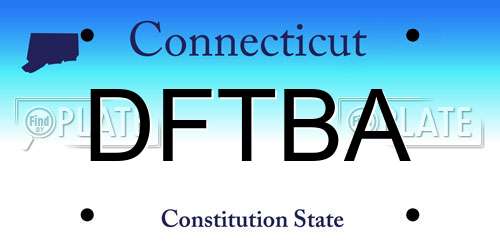 DFTBA Connecticut License Plate
