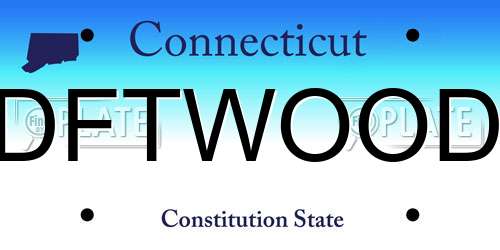 DFTWOOD Connecticut License Plate