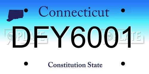 DFY6001 Connecticut License Plate