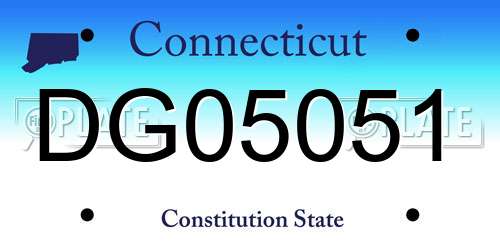 DG05051 Connecticut License Plate