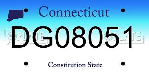 DG08051 Connecticut License Plate