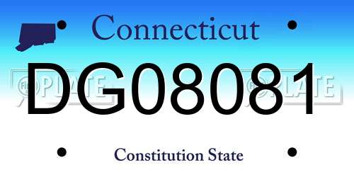 DG08081 Connecticut License Plate