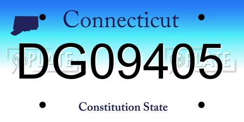 DG09405 Connecticut License Plate