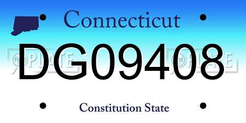 DG09408 Connecticut License Plate