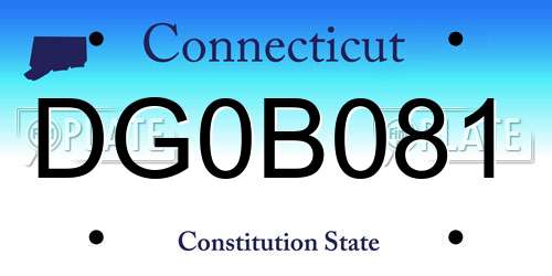 DG0B081 Connecticut License Plate