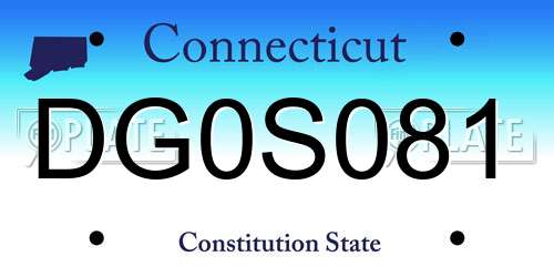 DG0S081 Connecticut License Plate