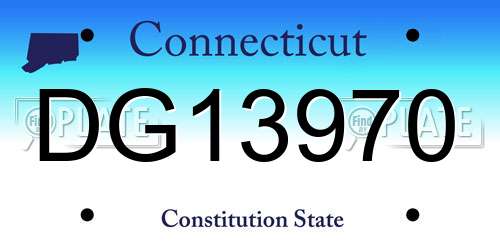 DG13970 Connecticut License Plate