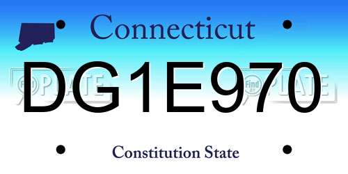 DG1E970 Connecticut License Plate