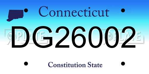 DG26002 Connecticut License Plate