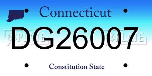 DG26007 Connecticut License Plate