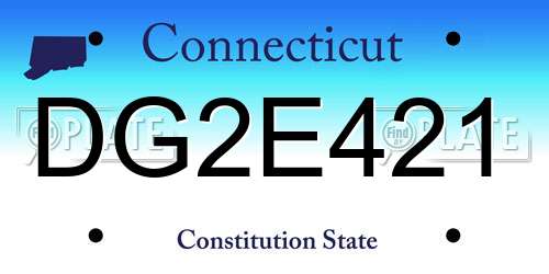 DG2E421 Connecticut License Plate
