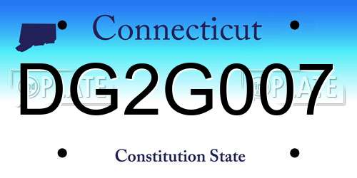 DG2G007 Connecticut License Plate