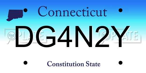 DG4N2Y Connecticut License Plate